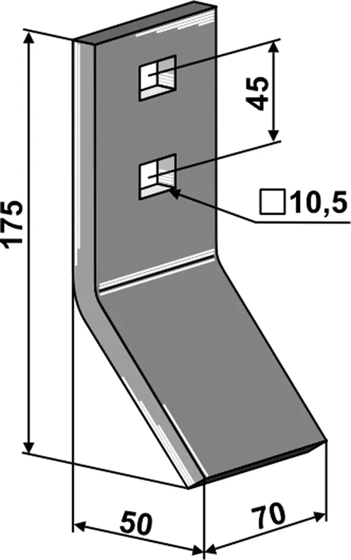 Neu Im Sortiment Industriehof® Verschleißteil gebogen 175 x 70 x 10 mm für Väderstad, 10.1045-9