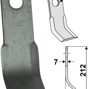 Wochenendangebot Industriehof® Y-Messer 212 x 60 x 7 mm, Bohrung 25,5 mm, für Mulcher Tierre, 63-TIE-03