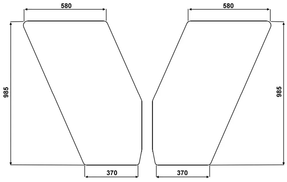 Türscheibe, grün, links/rechts, für Fiat -88, -90, 500, 600, 700, 800, 900, 1000, Kabine CS 2 – 9 Schnäppchen
