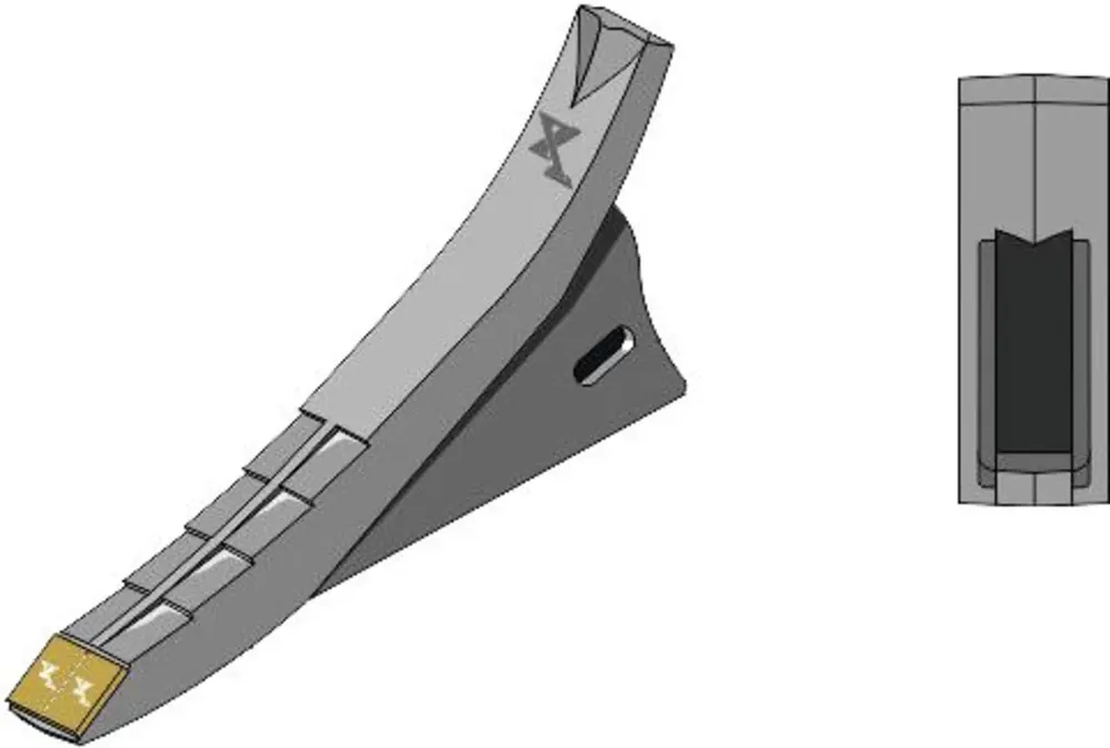 Industriehof® Scharspitze "eXtreme® Carbide Line" 450 x 70 x 38 mm, hartmetallbeschichtet, für Tiefenlockerer Gaspardo, Maschio Attila, Pinocchio, 101.EXT-1080 Markenprodukt
