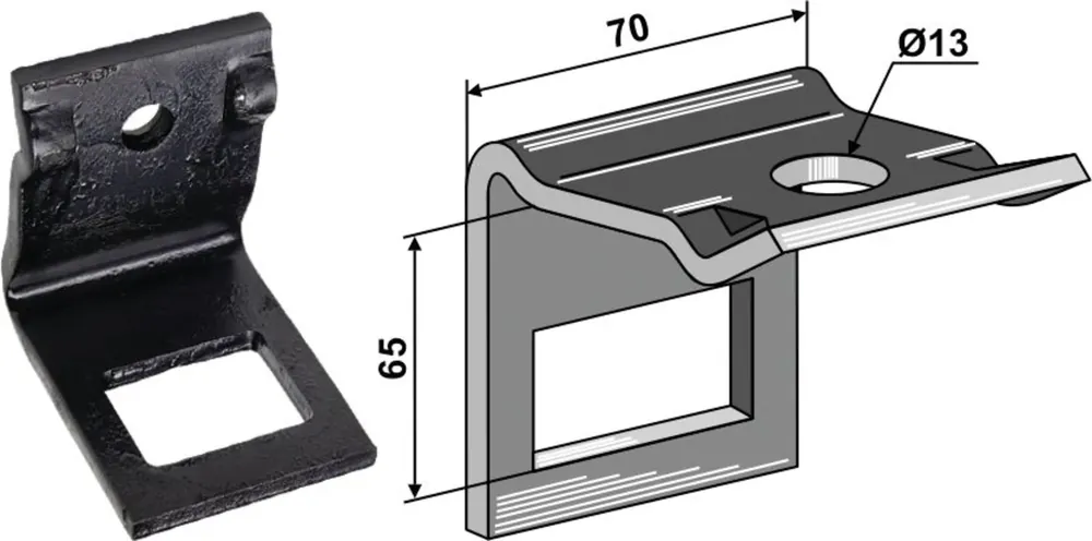 Industriehof® Zinkenhalter "D" für Federzinken 45 x 12 mm, Passender Rahmen 50 x 50 mm für universal, 1.HH242-5050 Versand Am Gleichen Tag