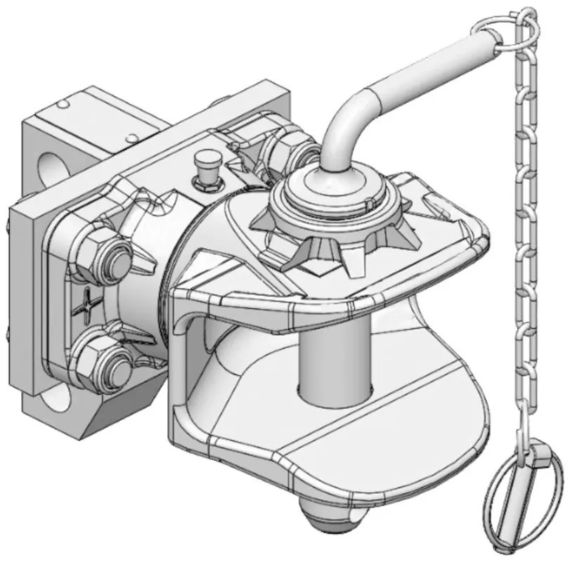 scharmüller Zugmaul "YT" manuell, absteckbar mit Konsole, Ø Bolzen 31 mm, für Traktor Yanmar YT 235, 05.5081.10-A02 Rabatt