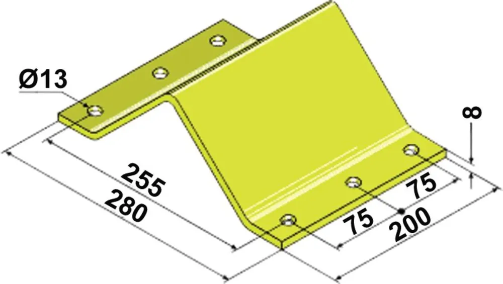 Super-Preis Industriehof® Oberschelle 280 x 200 x 8 mm, für Scheibenhalter verstärkte für Rahmen 100 x 100 mm, Hopfen- und Kurzscheibeneggen Ø 610 mm, 31-0602