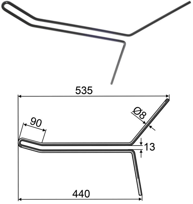 Sofort Bestellen Industriehof® Striegelzinken 535 x 8 mm, für Striegel Pöttinger, Rabe, 10.ST-RA-5