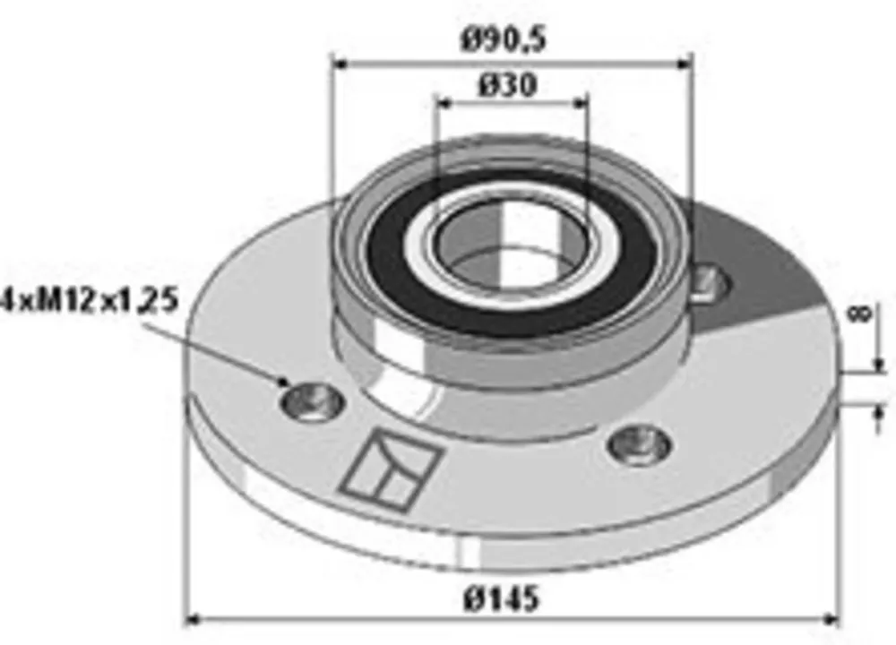 Industriehof® Lagereinheit 90,5 mm; 145 mm, LK 104 mm, für Väderstad Eggenscheibe Drillmaschine, Kurzscheibenegge, 31-0473 Sonderangebot