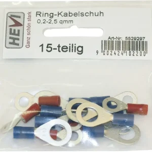 Hevi Ringkabelschuh-Sortiment 0,25 – 1,0 mm²; 1,0 – 2,5 mm², 15 St., teilisoliert Top-Seller