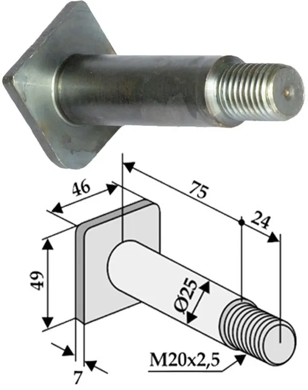 Industriehof® Gewindebolzen M 20 x 2,5 AG x 99 für Kuhn, Nobili, Vogel & Noot, 63-KUH-900 Preisknaller