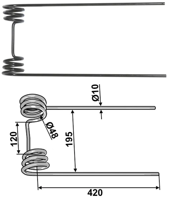 Industriehof® Striegelzinken 420 x 10 mm, für Striegel Bourgault, 10.ST-ST-6 Kracherpreis