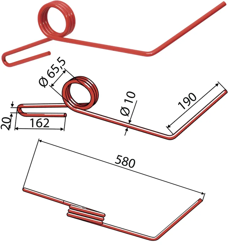 Abverkauf Industriehof® Striegelzinken 580 x 10 mm für Striegel Hassia, Lemken Saphir, 10.ST-LE-08