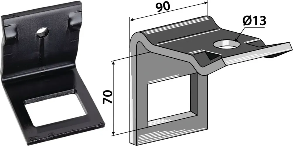 Industriehof® Zinkenhalter "D" für Federzinken 60 x 10 mm, Passender Rahmen 60 x 60 mm für universal, 1.HH17-3905 Wochenendangebot