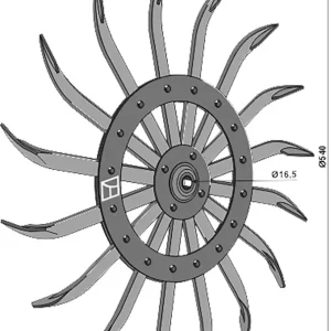 Abverkauf Industriehof® Rollenstriegelrad, Ø außen 540 mm, für Rollenstriegel John Deere, 1.10.24101