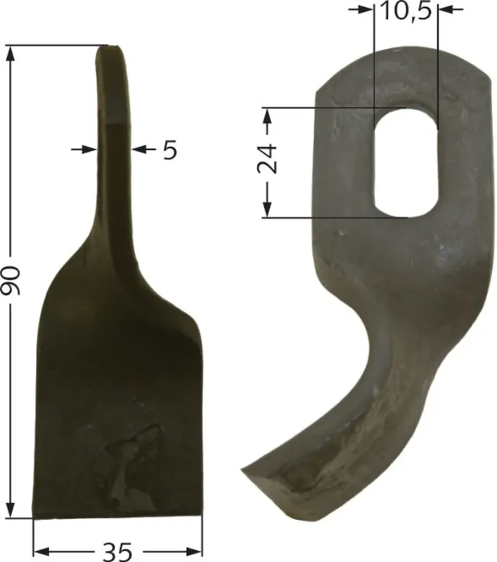 Preiswert Industriehof® Schlegelmesser 90 x 35 x 5 mm, für Mulcher Agria, Gutbrod, Doppstadt, Epoke, Fischer, Votex, 63-EPO-54
