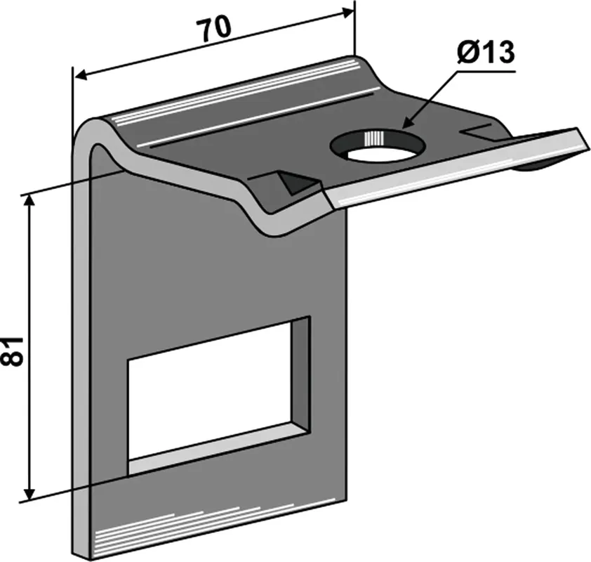 Must-Have Industriehof® Zinkenhalter "D" für Federzinken 45 x 12 mm, Passender Rahmen 70 x 70 mm für universal, 1.hh17-3701