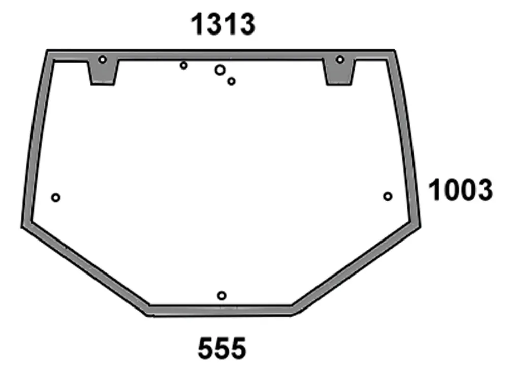 Preis Gesenkt Heckscheibe grün, 2-Loch-Befestigung, Siebdruck, für Traktor Fiat, Ford ab Bj. 96