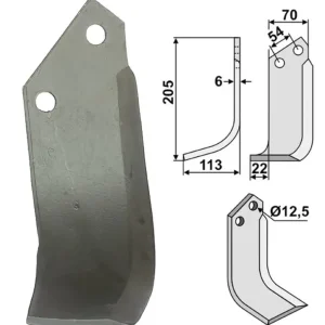 Zertifiziert Industriehof® Fräsmesser links/rechts 205 x 70 x 6 mm, Bohrung 12,5 mm, für Dondi, Goldoni