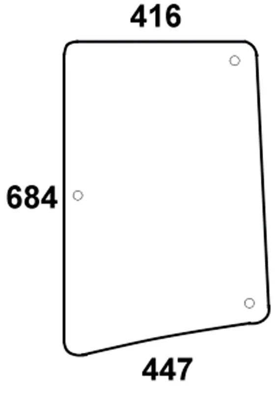 Top-Seller Seitenscheibe links/rechts, grün, für Traktor John Deere 5000, 5010
