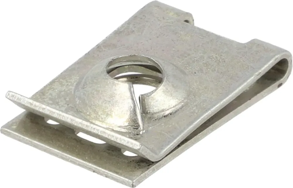 Neuheit Fendt Blechmutter 6,3 mm, Stahl, verzinkt gelb (A3L), für Kompressoranbau, Ölkühler, Schutzgitter etc., X435722046000
