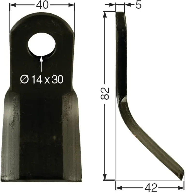 Preis Gesenkt Industriehof® Y-Messer 82 x 40 x 5 mm, Bohrung 30 x 14 mm, für Mulcher Agrimaster, Agria, Fischer, Maschio, 63-SM-01