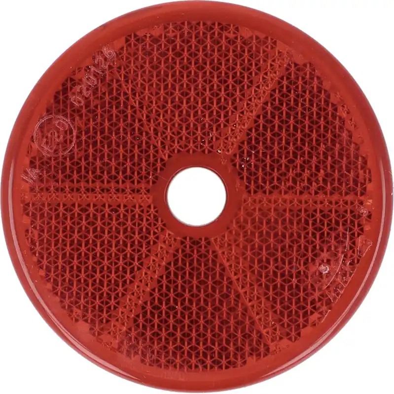 Geprüft Rückstrahler rund, rot, Ø 60 mm, geschraubt
