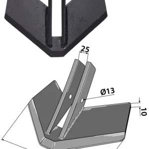 Abverkauf Industriehof® Flügelschar 310 mm für Köckerling Topmix, 101.IND-397