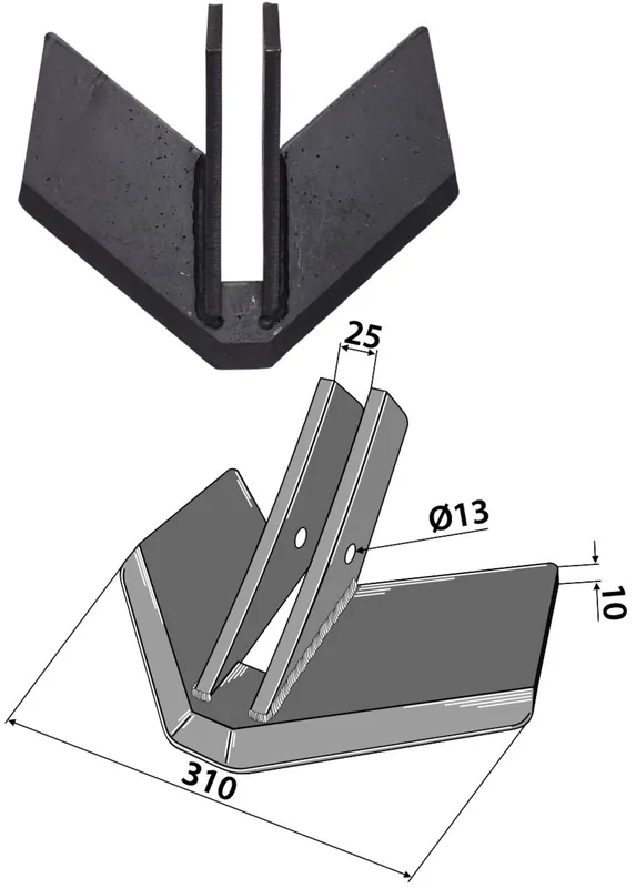 Abverkauf Industriehof® Flügelschar 310 mm für Köckerling Topmix, 101.IND-397