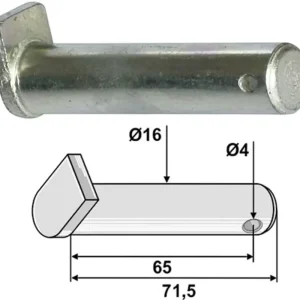 Angebot Industriehof® Bolzen 71,5 x 16 mm, Bohrung 4 mm für Kuhn, Nobili, 63-KUH-904