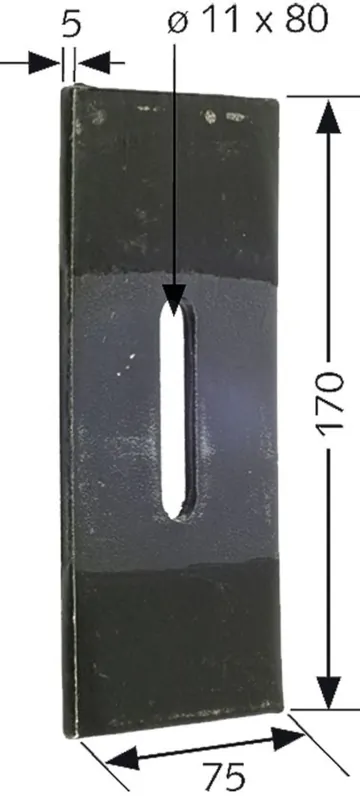 Industriehof® Abstreifer 170 x 75 x 5 mm, Bohrung 80 x 11 mm, Duraface-Beschichtung für Rabe Packerwalzen, 51-R101-B Heißes Angebot