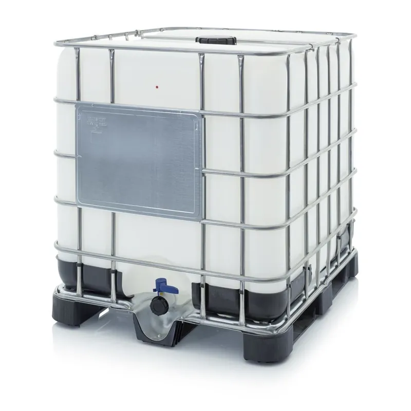 IBC Container mit Kunststoffpalette mit Anschlussöffnung NW 50 mit UN-Zulassung Aktuell