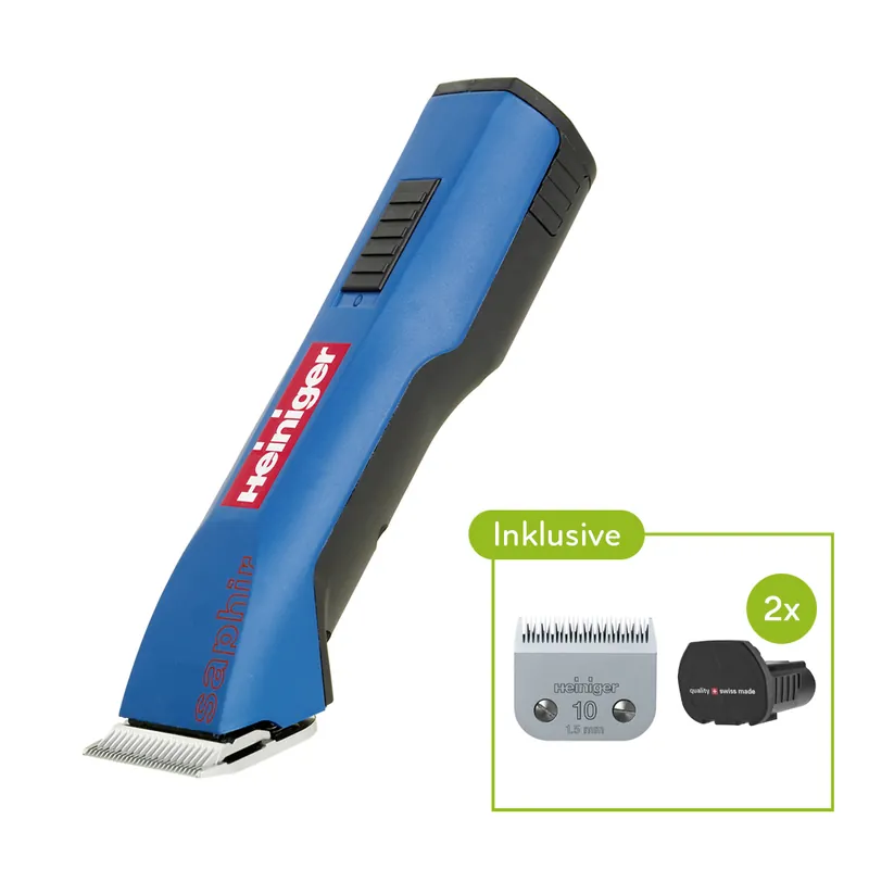 Expressversand SAPHIR Akku-Schermaschine mit 2 x Li-Ion Batterien und Scherkopf