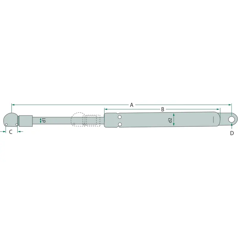 Stabilus Gasdruckfeder 641200 Länge 325mm Arbeitskraft 110N Stabilus Super-Preis