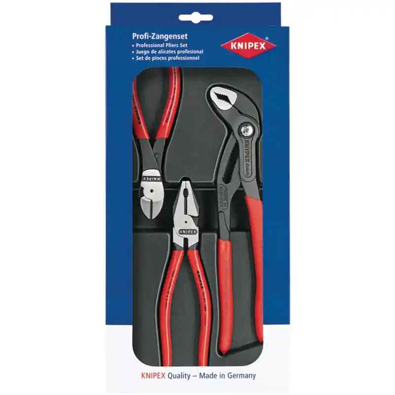 Preiswert KNIPEX KNIPEX Zangen-Set 3-teilig Kombizange Seitenschneider Wasserpumpenzange Cobra®
