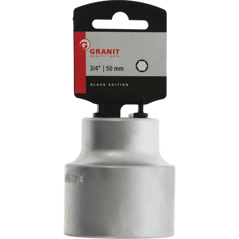 GRANIT Black Edition 3/4" Sechskant-Stecknuss, kurz, 50 mm Begrenztes Angebot