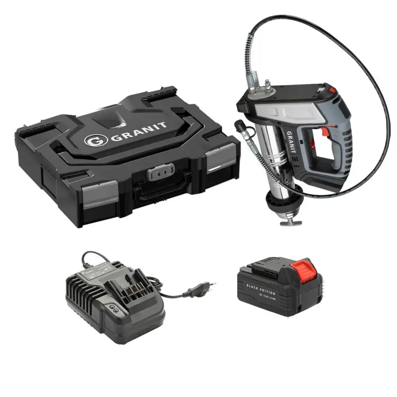 Sichere Zahlung GRANIT Black Edition Akku-Fettpressen-Set