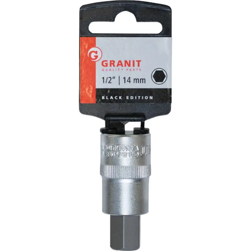 GRANIT Black Edition 1/2" Bit-Stecknuss Innen6kant kurz 14mm Neuheit
