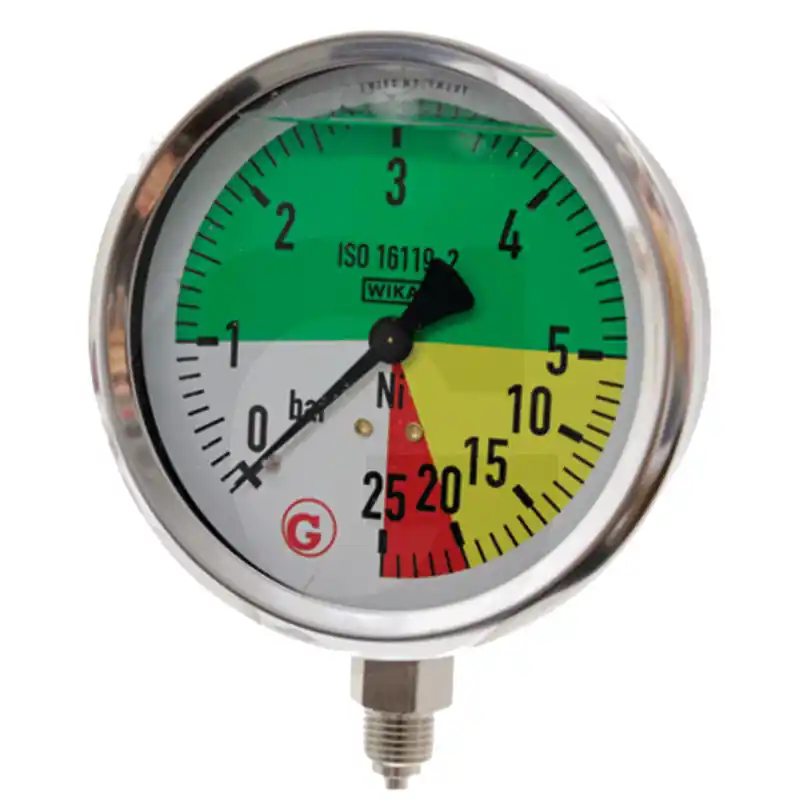 WIKA WIKA Manometer 67001-00014 100mm Anschluss 1/4" unten Edelstahl Markenprodukt