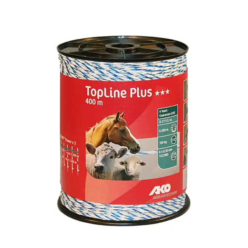 Abverkauf AKO Weidezaunlitze Litze Weidezaun Top Line Plus 400 m