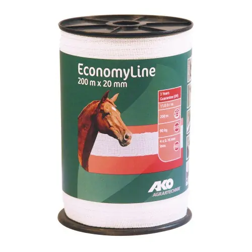 Ausverkauf Weidezaunband / Weideband 200m, 20mm, weiss 4 x 0,16 Niroleiter