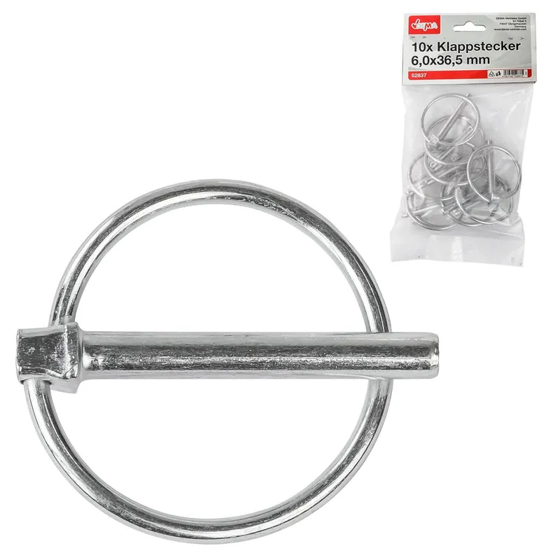 Jetzt Bestellen 10x Klappstecker Federstecker 6,0 x 36,5 mm Klappstift Klappsplint Splint