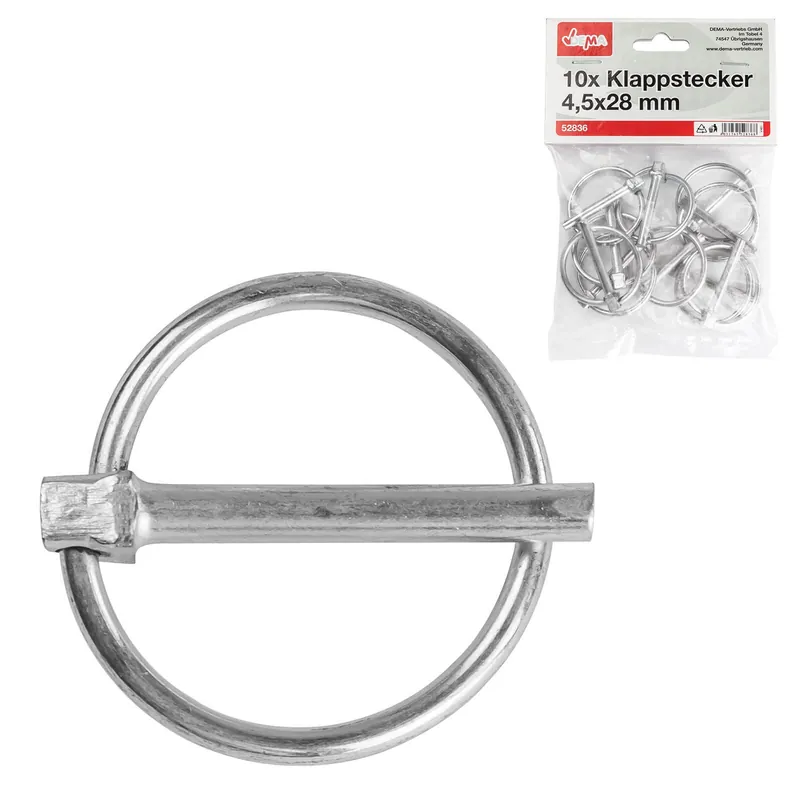 10x Klappstecker Federstecker 4,5 x 28 mm Markenware