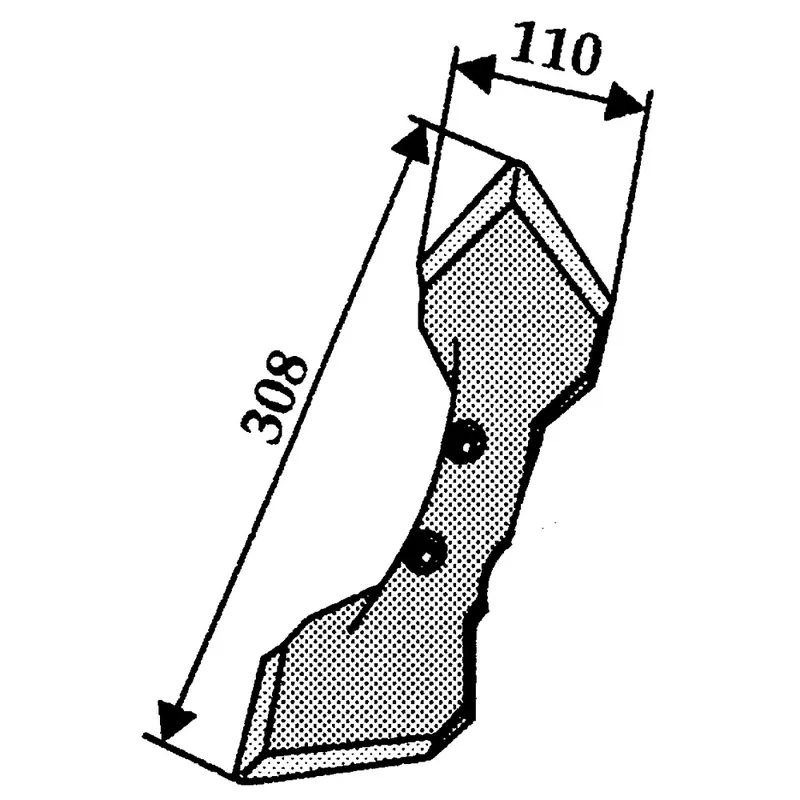 Preiswert Doppelherzschar 110 mm, Stärke 8 mm, Lochabstand 45 mm, anstelle Kongskilde, Kverneland und System David