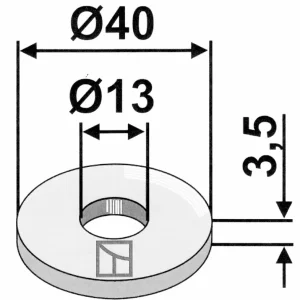 Beilagscheibe M12 ø13xø40x3,5mm Preis Gesenkt
