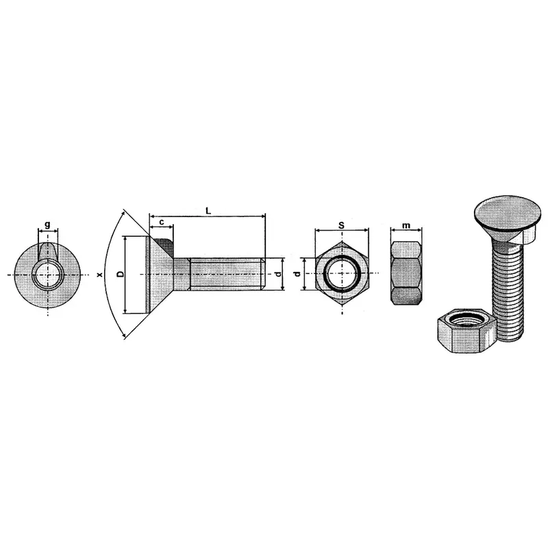 Anlageschraube M16x80 mit 1 Nase DIN 604 Preisreduziert