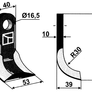 Y-Messer 105x40 mm passend zu HMF-Frei Letzte Chance