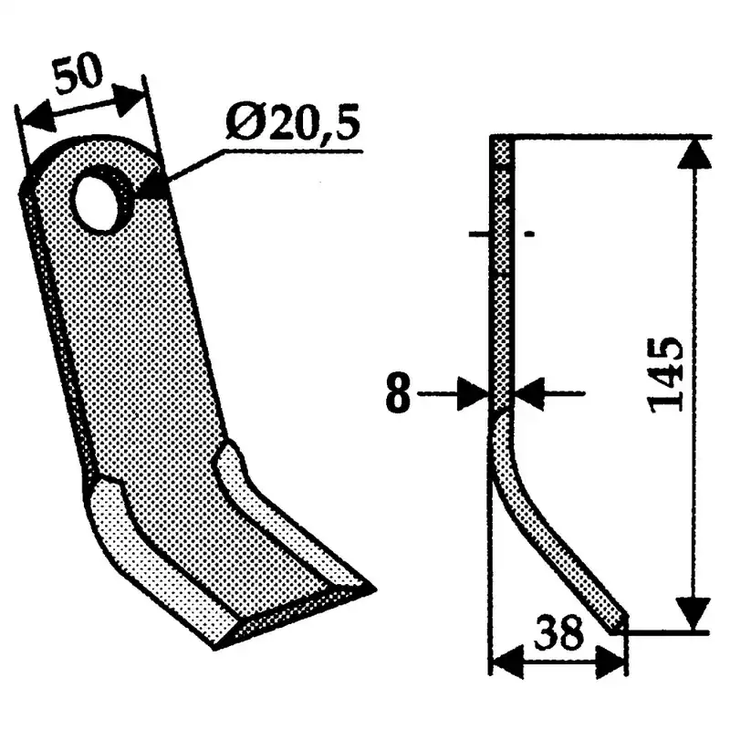 Y-Messer passend zu Cosma, Hydrac DS4, Stärke 8 mm Zertifiziert