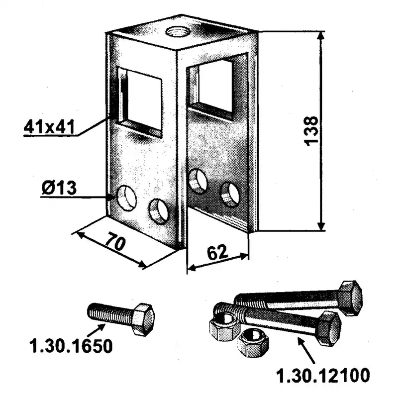 Halter zu Spurlockererzinke für Rahmen 60x60mm Neu Im Sortiment