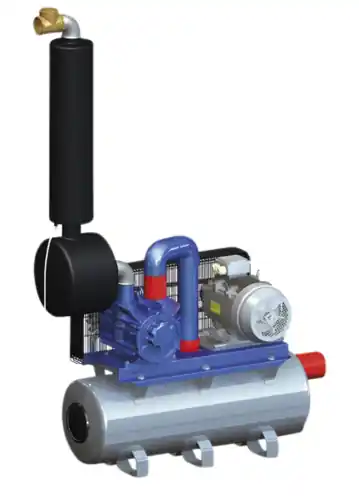 Billig Vakuumpumpe GPV 1500 auf 60 ltr. Tank komplett, 1300 ltr/min, 4 PS, Modell ECO